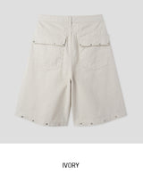 Leaden Stud Cotton Bermuda Shorts