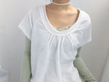 embossed shirring strap t