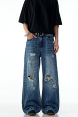 Creased Blade Wide Jeans