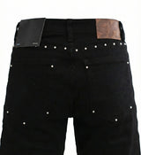 Black pin bootcut denim