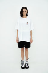 25SS タンニングオパンチュウサギベーシックロゴ半袖Tシャツ ホワイト