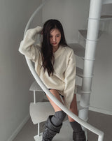[U-BASIC] Rio basic loose fit V-neck knitwear