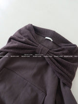 Ribbon off-shoulder oversized fit sweatshirt