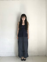 Shirring Cotton Pants (Navy)