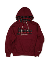 Oversized Fit Checkered Applique Hooded Burgundy (FCF3TS643M)