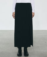 SIDE SLIT LONG SKIRT_BLACK