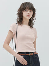 KIRSH PLAIN SLIM FIT STRIPE T-SHIRT - PINK