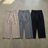 Twin-Pleated Draped Trousers