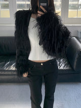 Winter Halo Long Hair Collar Fur Jacket