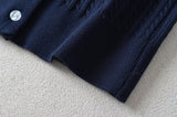 Basic Cable Round Neck Cardigan