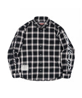 BBDエンシェントロゴピアシングチェックシャツ (Black)