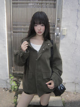 Ally High Neck Washed Field Jacket