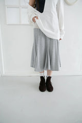 stripe banding flare midi skirt(3colors)