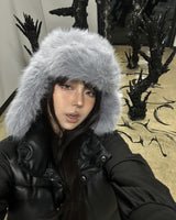 Soft Black Fur Earflap Hat