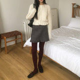 ベンソンワッフルフリルニットカーディガン