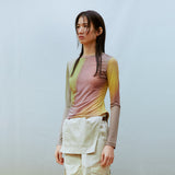 Asymmetric Ruched トップ(イェロー)