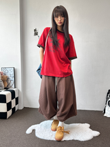 Lett Contrast Letter Tattoo Patch Short-Sleeve Tee 3color