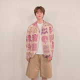 ethnic paisley open collar shirt_purple