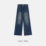 [Unisex] カーブラインフレアデニムパンツ(2color)