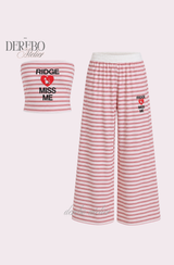 Love Me Stripe Tube Top Sweatpants Set (SET)