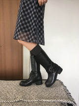 リブニットロングニーハイソックス