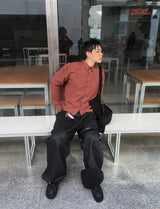No.1386 カーボンコーティングワイドパンツ
