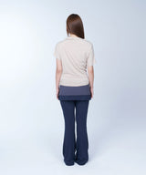 Folded colorblock skirtpants - NAVY