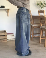 [MADE] Rabat Hem Snap Wide Denim Pants