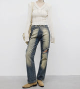 [NONCODE] Ponyan Washing Damage Pants