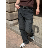 [Unisex] Fringe cargo denim pants(3color)