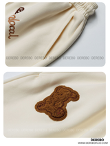 Bear Patch Banding Shirring Casual Pants