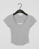 Ponut バックスリットテーピング半袖Tシャツ