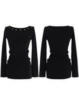 nine eyelet slim one-piece (2color)
