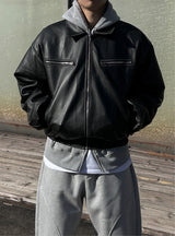 ROOM LEATHER PADDED JACKET