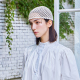 ハートチェーンクロシェショートビーニー / Ivory