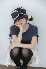 angel ribbon cap(black)