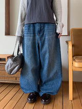 [unisex] リャウウォッシングワイドデニムパンツ