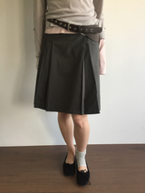 Fold wrap midi skirt (2color)