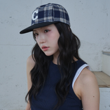 Cロゴ チェック キャップ(Navy Check)