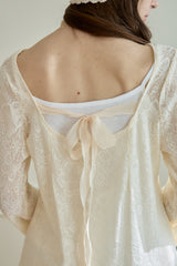 FLUTTER SHEER LONG BLOUSE