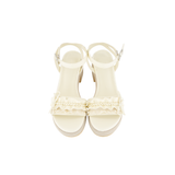 DOLLY RIBBON WEDGE HEELS [IVORY]