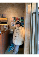 アイボリープードルファーリボンハーフコート