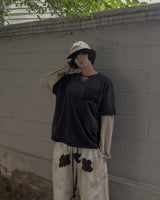フェードアウト フェイクポケット TシャツBK