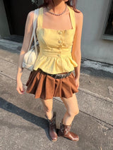 EVIE hailey CROSS-BACK TOP YELLOW