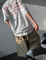 Oldy Military Patch Star Tattoo Graphic Bermuda Shorts 4color