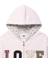 APPLIQUE LOVE ZIP UP HOODIE(CV2GFFM486A)