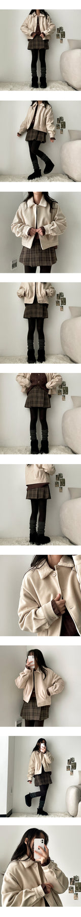 Upts Checkered Pleats Mini Skirt