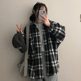 ファーデンウール裏地ポケットオーバーサイズチェックシャツジャケット