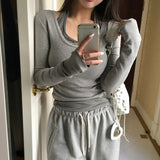 [Bellide made] Maiden Square Neck Long Sleeve T-shirt