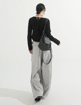Two-button Wrap Pants